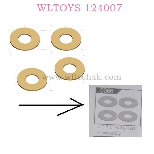 WLTOYS 124007 RC Car Original parts 0066 Gasket 12X5.2X0.2