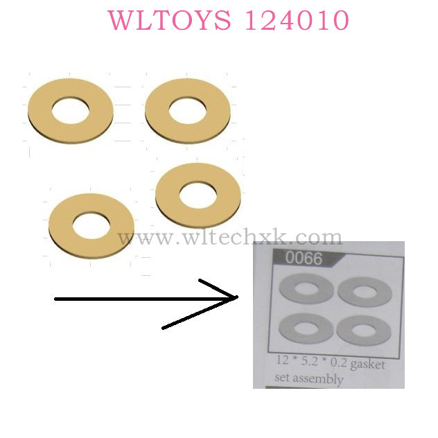 Original WLTOYS 124010 RC Car part 0066 Gasket 12X5.2X0.2