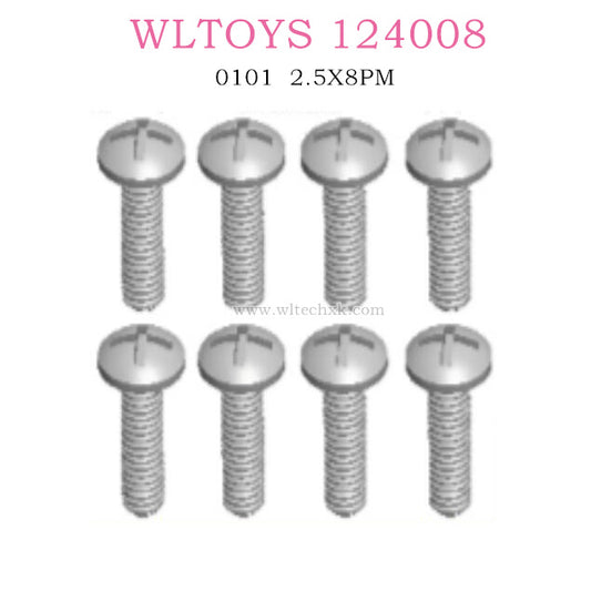 Original part of WLTOYS 124008 RC Car 0101 Screws 2.5X8PM