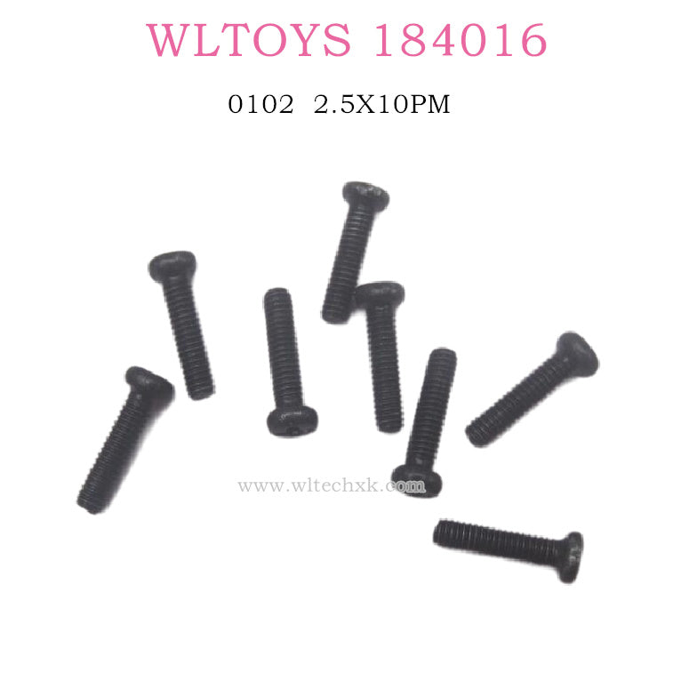 WLTOYS 184016 1/18 RC Car Original parts 0102 Phillips pan head Screw 2.5X10PM