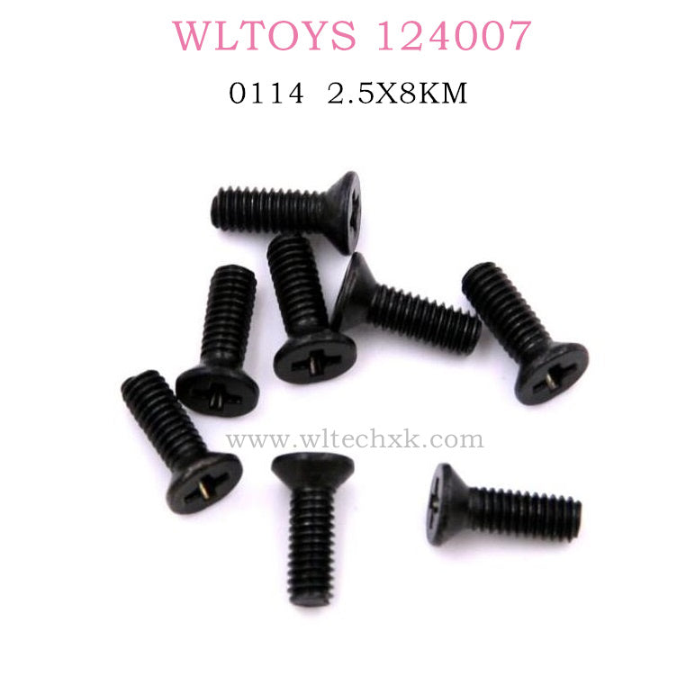 WLTOYS 124007 RC Car Original parts 0114 Cross flat head Screw 2.5X8KM