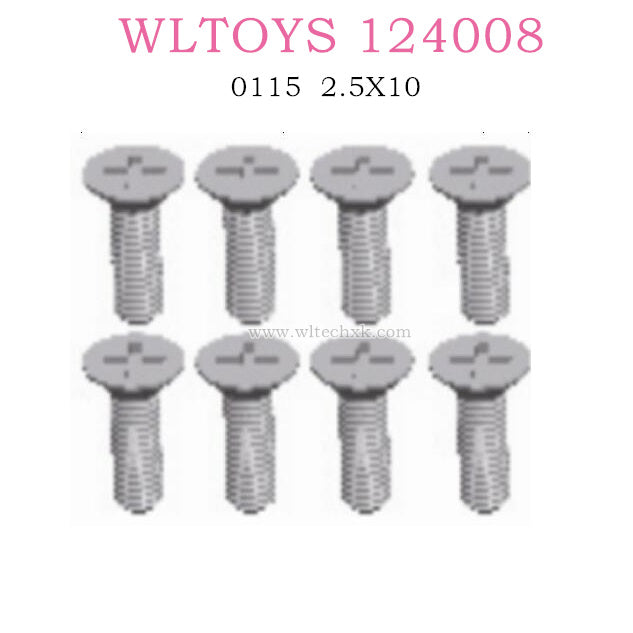 Original part of WLTOYS 124008 RC Car 0115 2.5x10 Phillips flat head Screw