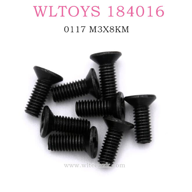 WLTOYS 184016 1/18 RC Car Original parts 0117 Cross flat head screw M3X8KM