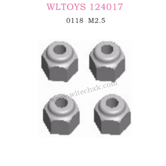 WLTOYS 124017 RC Car Parts 0118 M2.5 Rock Nuts