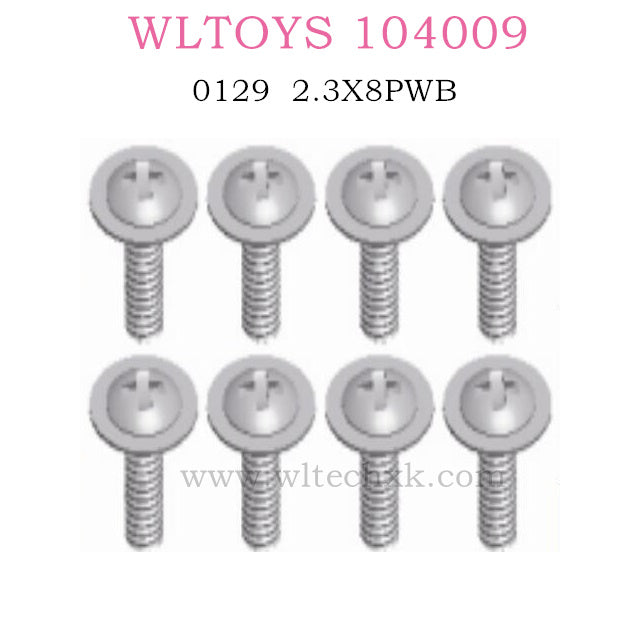 WLTOYS 104009 RC Car parts Phillips head with Screw 2.3X8PWB 0129 Original