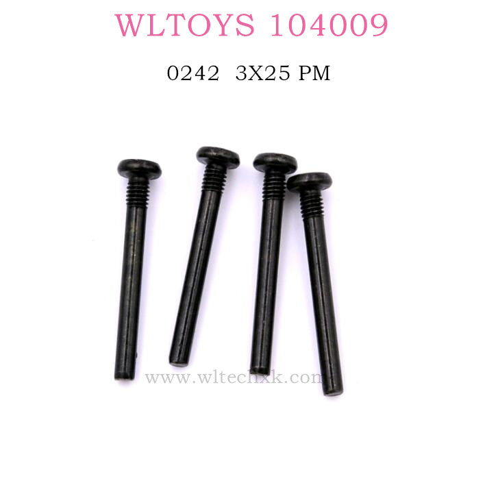 WLTOYS 104009 RC Car parts 3X25 PM Round head with upper cross 0242 Original