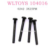 WLTOYS 104016 RC Car Original Parts 0242 3X25 PM Round head with upper cross