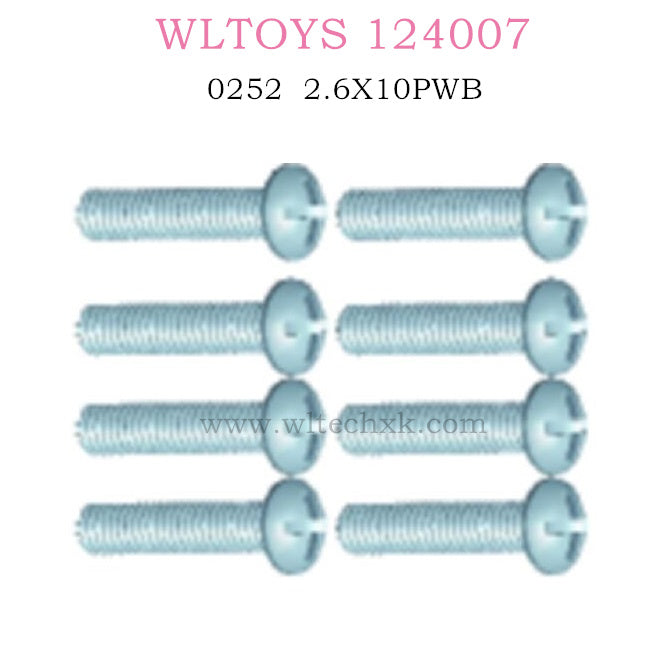 WLTOYS 124007 RC Car Original parts 0252 Screw 2.6X10PWB W5