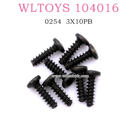 WLTOYS 104016 RC Car Original Parts 0254 ST 3X10PB Phillips head screw