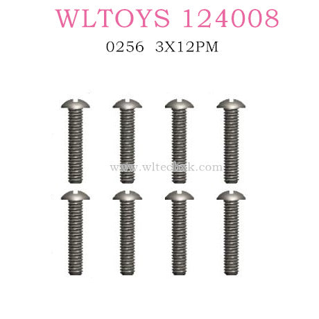 Original part of WLTOYS 124008 RC Car 0256 Screw 3X12PM