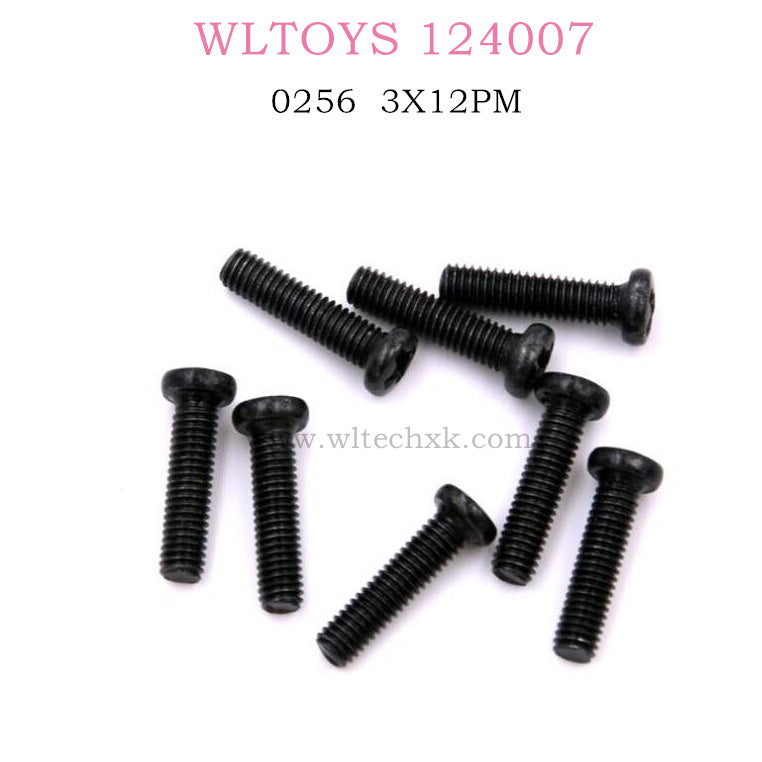 WLTOYS 124007 parts Screw 3X12PM 0256