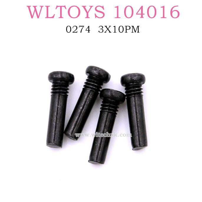 WLTOYS 104016 RC Car Original Parts 0274 3X10PM Upper half tooth cross head Screw