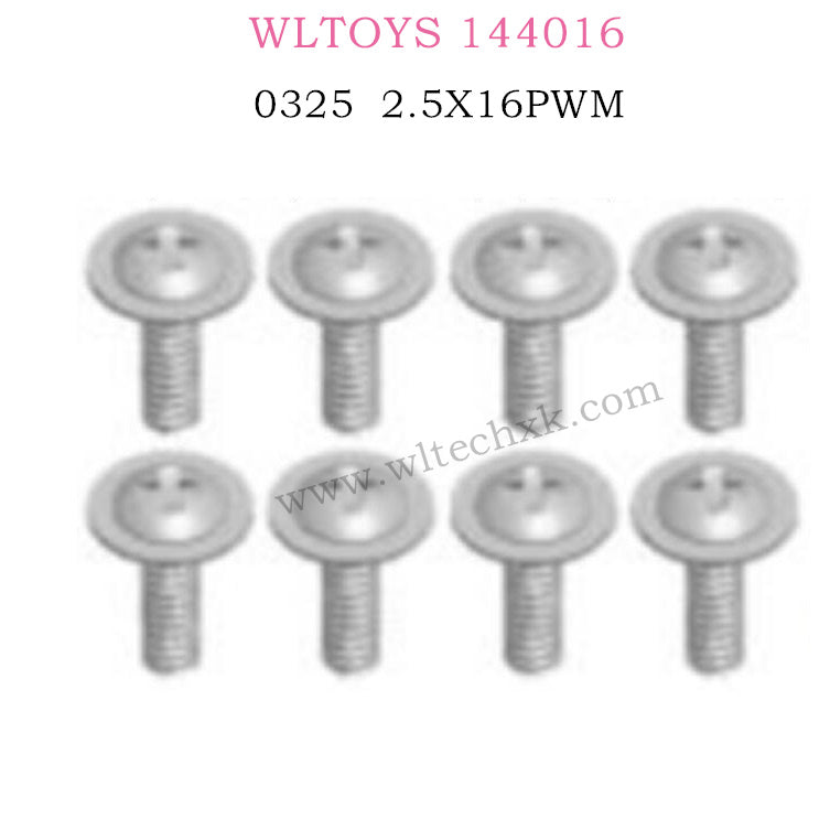 WLTOYS 144016 RC Car Part 0325 Cross head screws with insert 2.5X16PWM