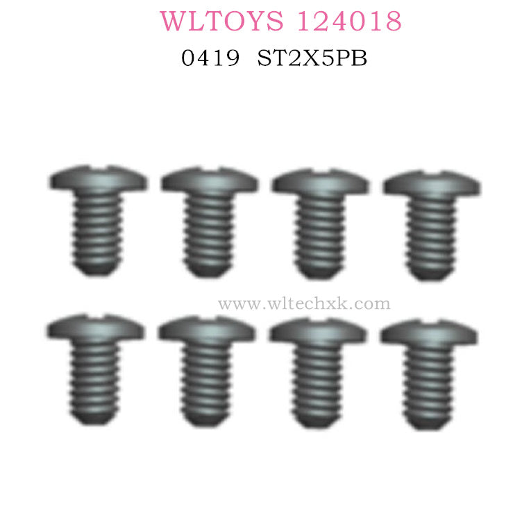 WLTOYS 124018 RC Car Original parts 0419 Screws ST2X5PB