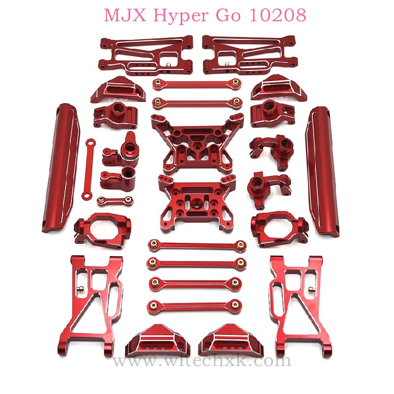 MJX Hyper Go 10208 RC Car Upgrades Metal Parts list red