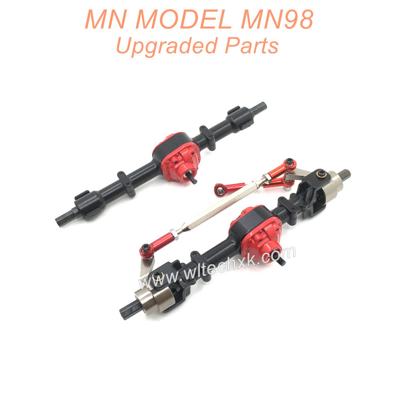 1-MN-MODEL-MN98-D98-Upgrade-Parts-Metal-Front-and-Rear Axle-Assembly-Red