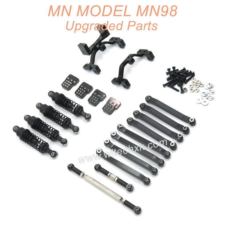 10-MN-MODEL-MN98-D98-Upgrade-Parts-Shock-absorber-and-Connect-Rod-Black