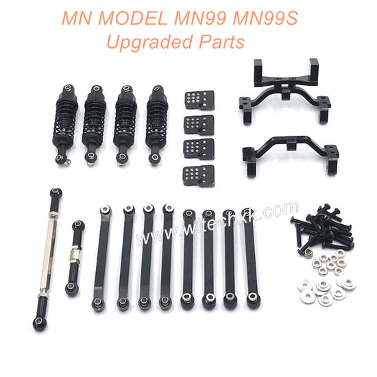 10-MN-MODEL-MN99-MN99S-Upgrade-Parts-Shock-absorber-and-Connect-Rod-Black-1