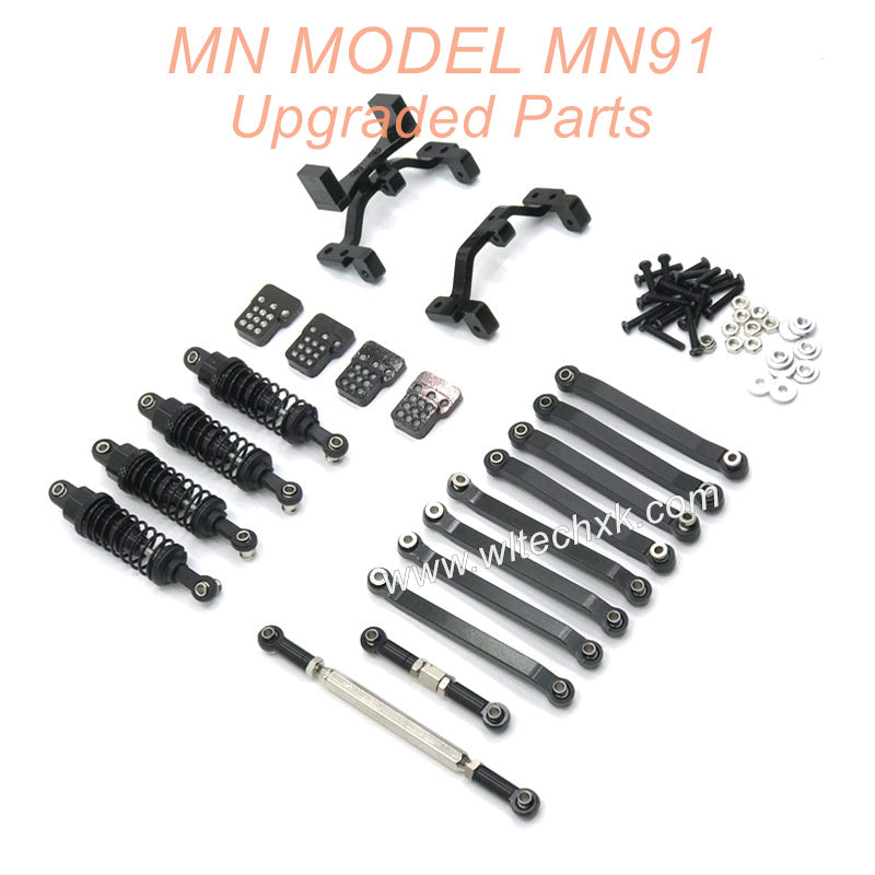 10-MNMODEL-MN91-rc-car-Upgrade-Parts-Shock-absorber-and-Connect-Rod-Black