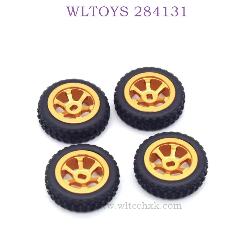 WLTOYS 284131 1/28 RC Car Upgrade Parts Metal Wheel Assembly gold