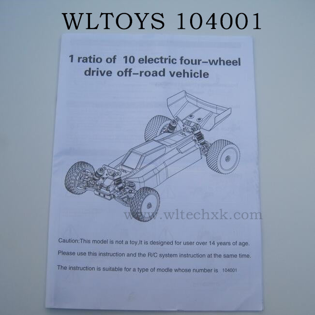 WLTOYS 104001 RC Car Original parts Car Manual