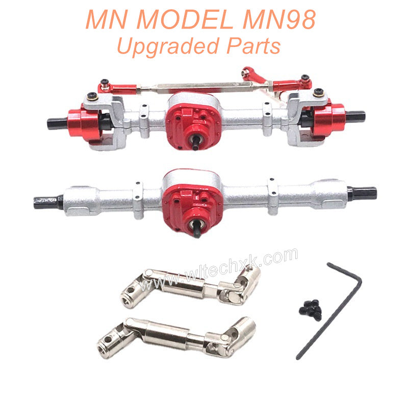 12-MN-MODEL-MN98-D98-Upgrade-Parts-Front and-Rear-Axle-Assembly-and-Transmission-Shaft-Silver-1