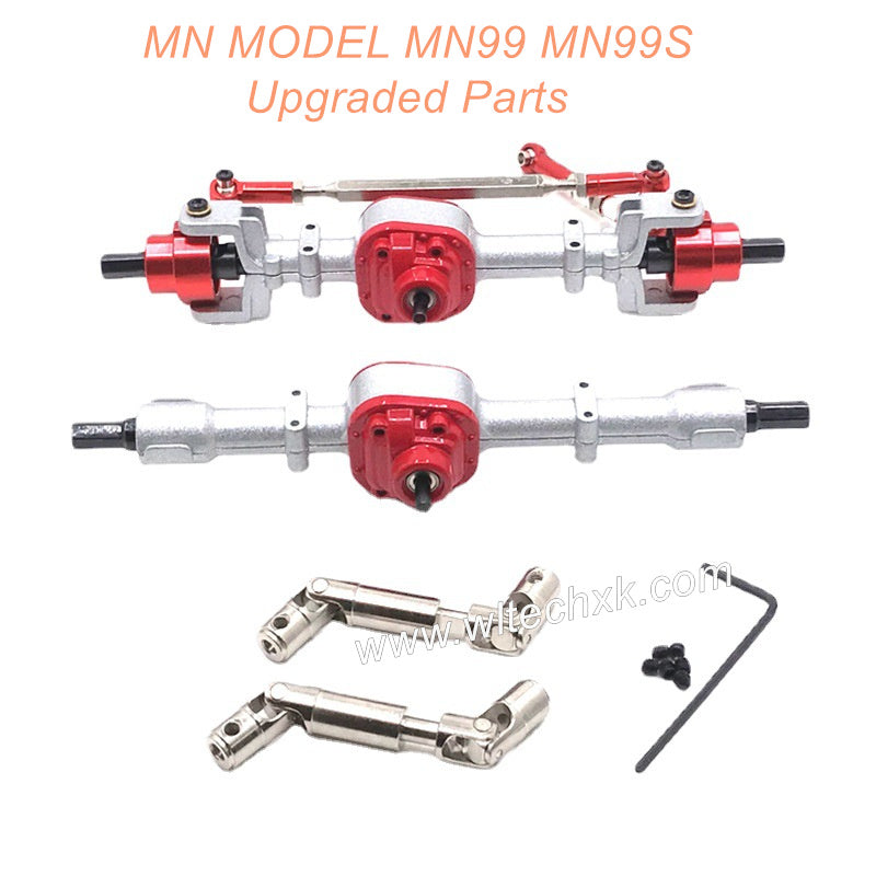 12-MN-MODEL-MN99-MN99S-Upgrade-Parts-Front and-Rear-Axle-Assembly-and-Transmission-Shaft-Silver-1