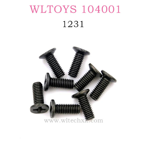 WLTOYS 104001 RC Car Original parts 1231 Phillips countersunk head machine screw3*8KM D5.5