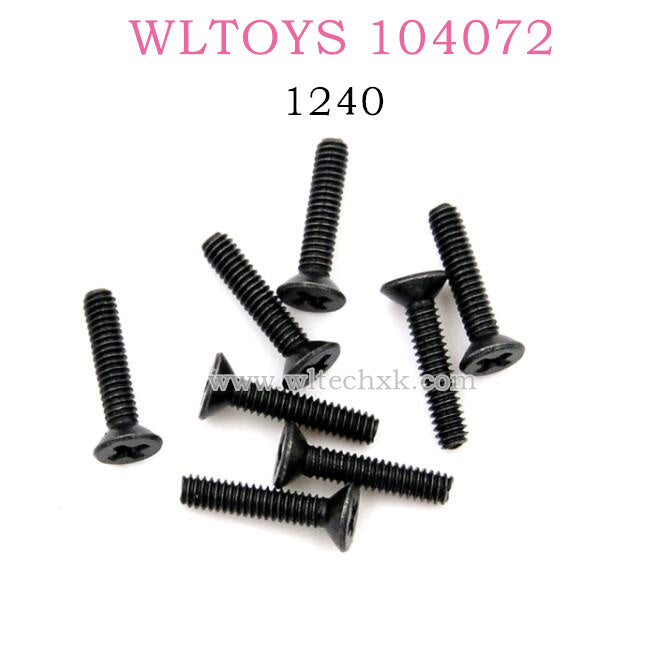 Original part of WLTOYS 104072 1/10 RC Car 1240 Phillips Countersunk head machine Screw