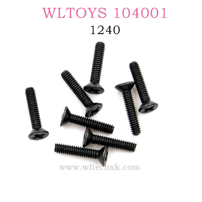 WLTOYS 104001 RC Car Original parts 1240 Phillips countersunk head machine screw2*10KM D4