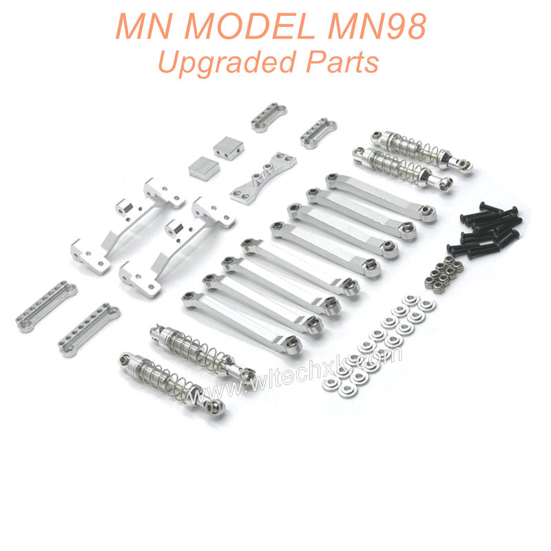 13-MN-MODEL-MN98-D98-Upgrade-Parts-Connect-Rod-and-Shocks-Silver-1