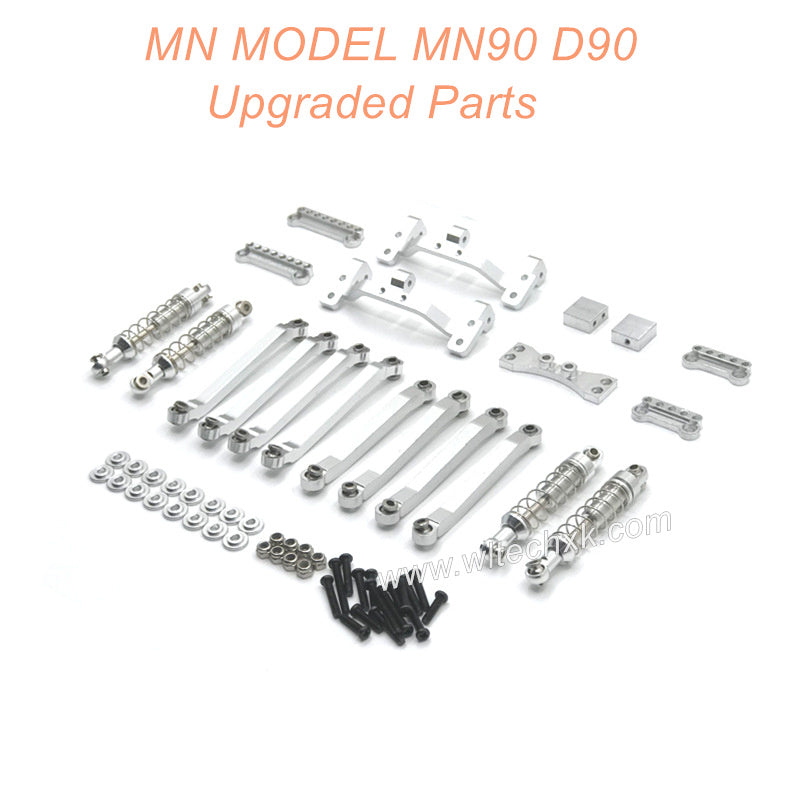 13-MNMODEL-MN90-D90-rc-car-Upgrade-Parts-Connect-Rod-and-Shocks-Silver