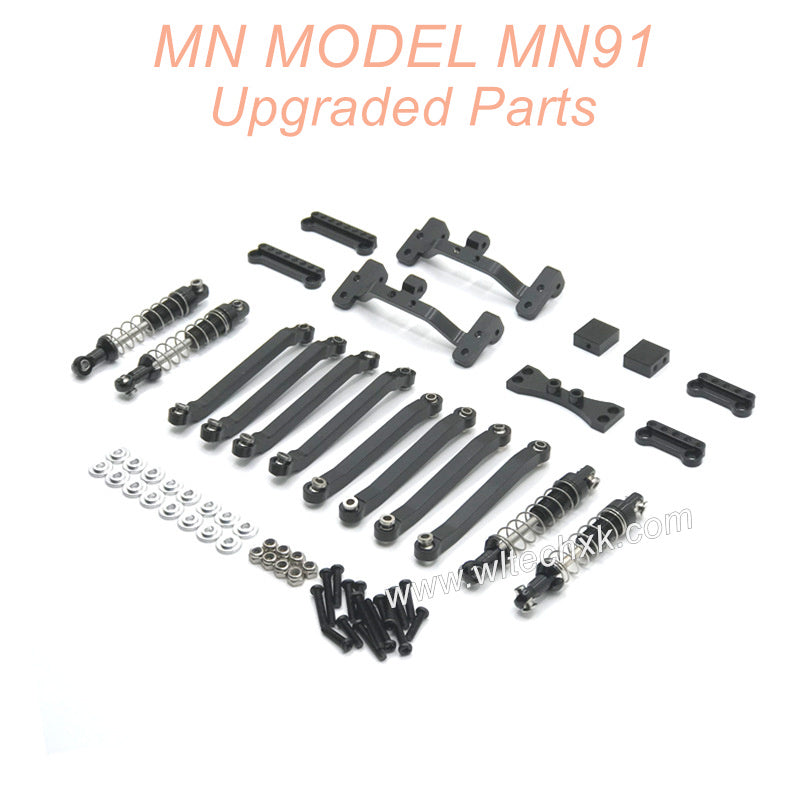 13-MNMODEL-MN91-rc-car-Upgrade-Parts-Connect-Rod-and-Shocks-Black