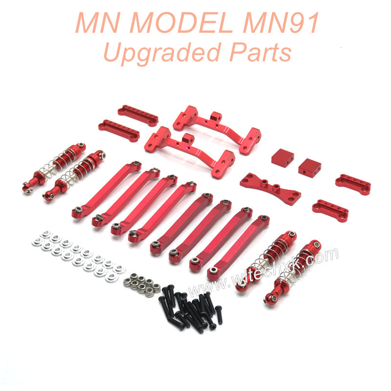 13-MNMODEL-MN91-rc-car-Upgrade-Parts-Connect-Rod-and-Shocks-Red