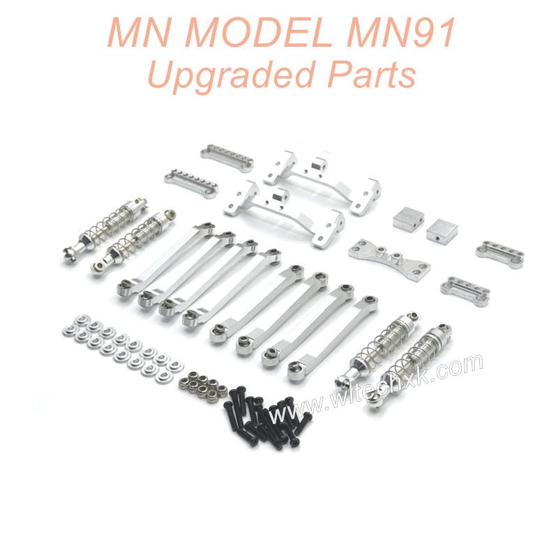 13-MNMODEL-MN91-rc-car-Upgrade-Parts-Connect-Rod-and-Shocks-Silver