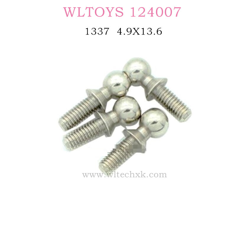 WLTOYS 124007 RC Car Original parts 1337 Ball head screw 4.9X13.6