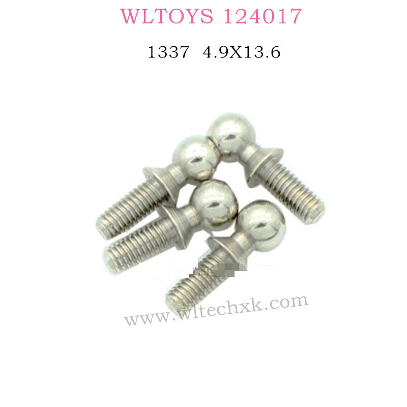 WLTOYS 124017 RC Car Parts 1337 Ball head screw 4.9X13.6
