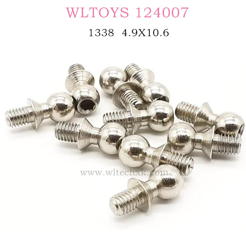 WLTOYS 124007 RC Car Original parts 1338 Ball head screw 4.9X10.6