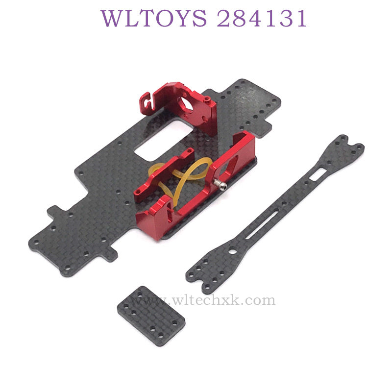 WLTOYS 284131 1/28 RC Car Upgrade Parts Carbon fiber base plate red