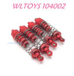 WLTOYS 104002 oil pressure shock absorber Upgrade 1/10 brushless 4WD Brushless 60km/h RC Car red