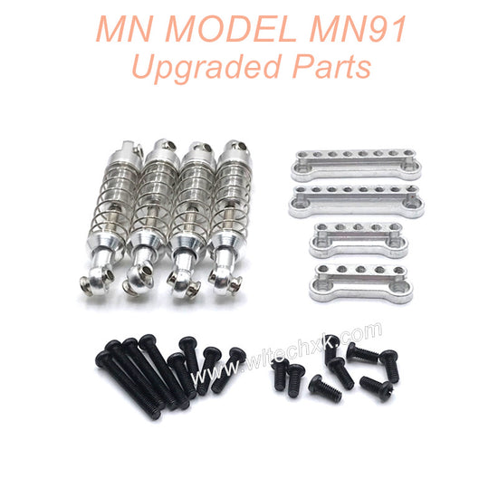 16-MNMODEL-MN91-rc-car-Upgrades-Parts-Metal-Shock-and-Shock-Seat-Silver