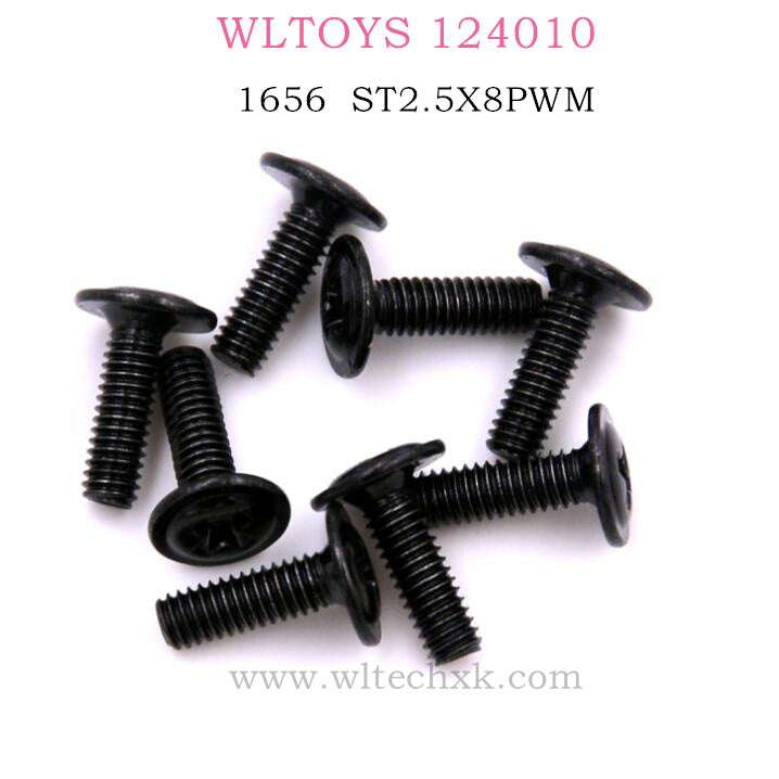 Original WLTOYS 124010 RC Car part 1656 Screw ST2.5X8PWM