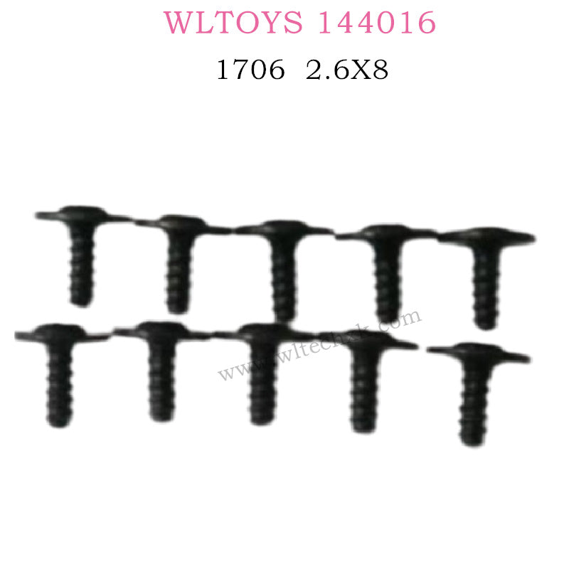 WLTOYS 144016 RC Car Part 1706 Screw 2.6X8PWB W6