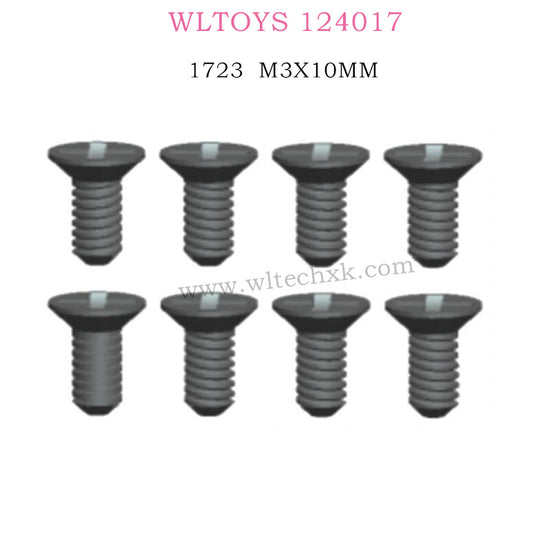 WLTOYS 124017 RC Car Parts 1723 Cross countersunk screw M3X10MM