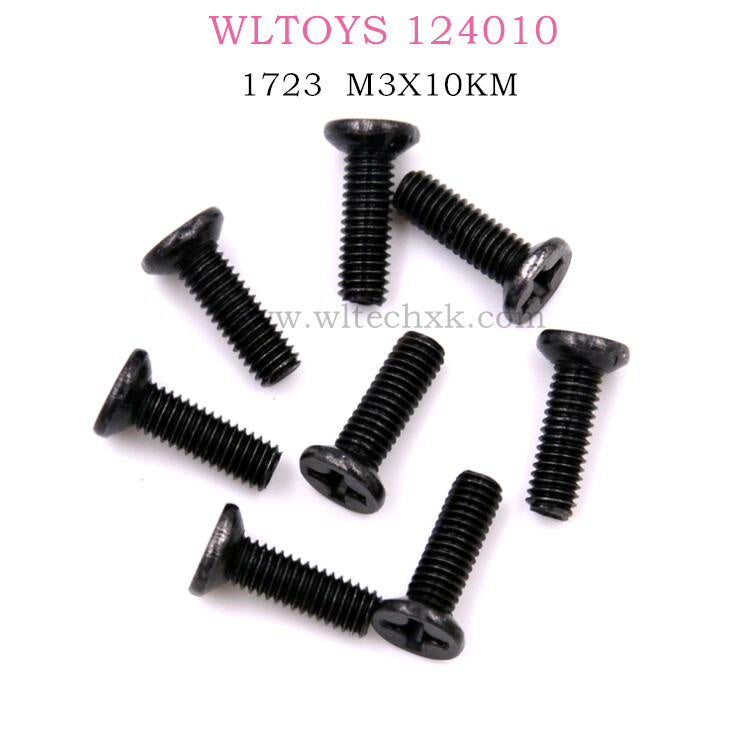 Original WLTOYS 124010 RC Car part 1723 Phillips Countersunk Screws M3X10KM