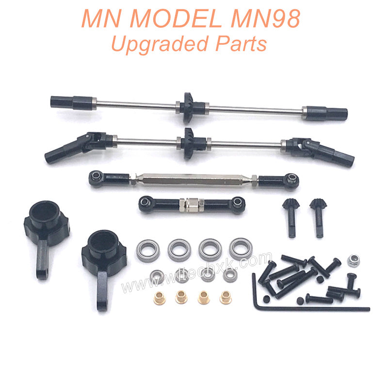 18-MN-MODEL-MN98-D98-Upgrades-Parts-Front-and-Rear-Axle-Assembly-and-Connect-Rods-Black-1