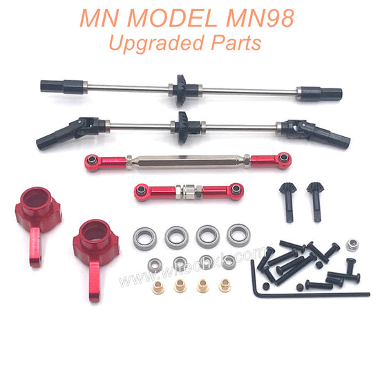 18-MN-MODEL-MN98-D98-Upgrades-Parts-Front-and-Rear-Axle-Assembly-and-Connect-Rods-Red-1