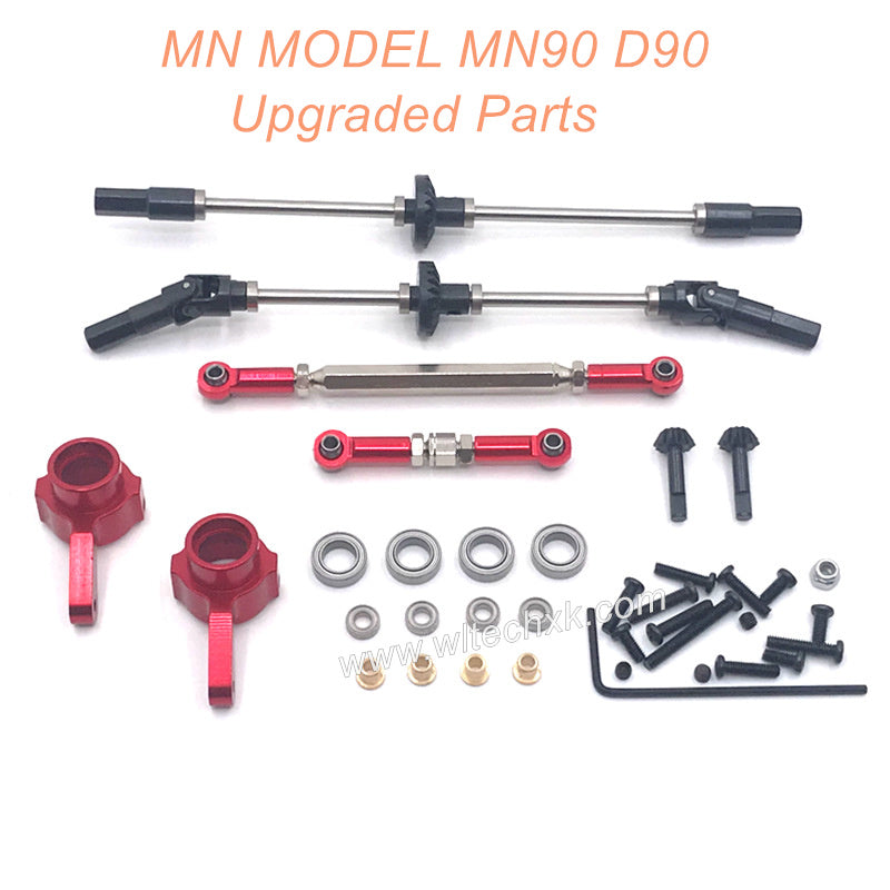 18-MNMODEL-MN90-D90-rc-car-Upgrades-Parts-Front-and-Rear-Axle-Assembly-and-Connect-Rods-Red-1