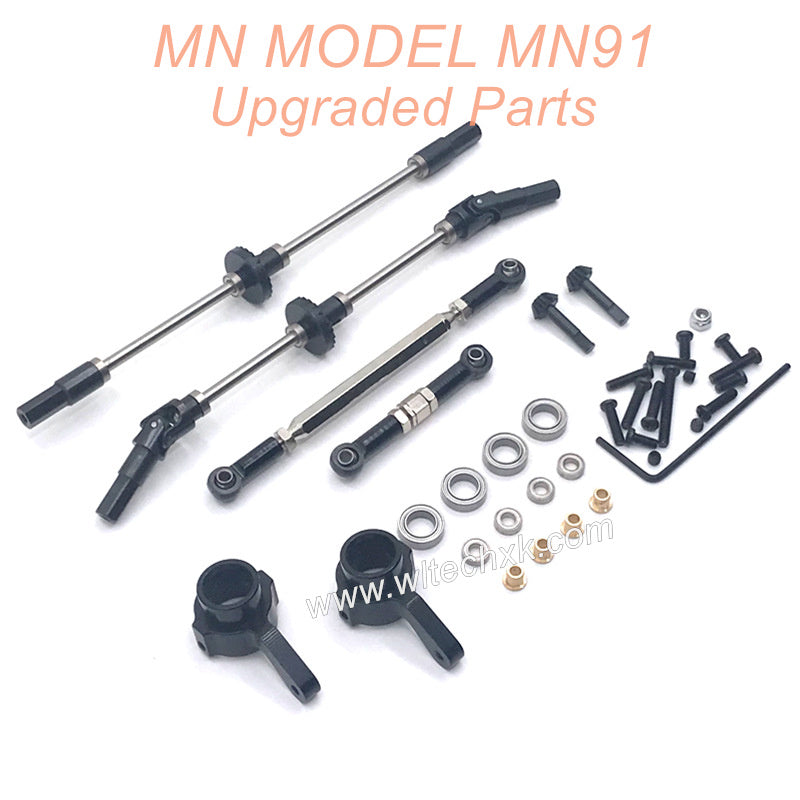 18-MNMODEL-MN91-rc-car-Upgrades-Parts-Front-and-Rear-Axle-Assembly-and-Connect-Rods-Black