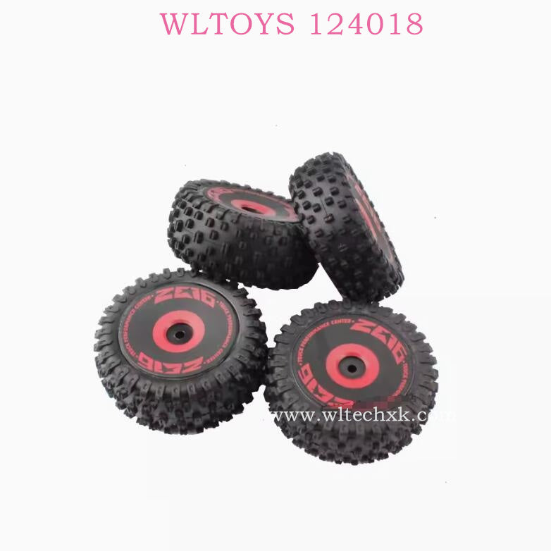 WLTOYS 124018 RC Car Original parts 1841 1842 Front and Rear Wheel red